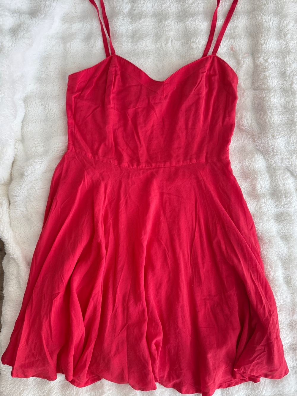 Aritzia Red Spaghetti Strap Fit-and-Flare Dress